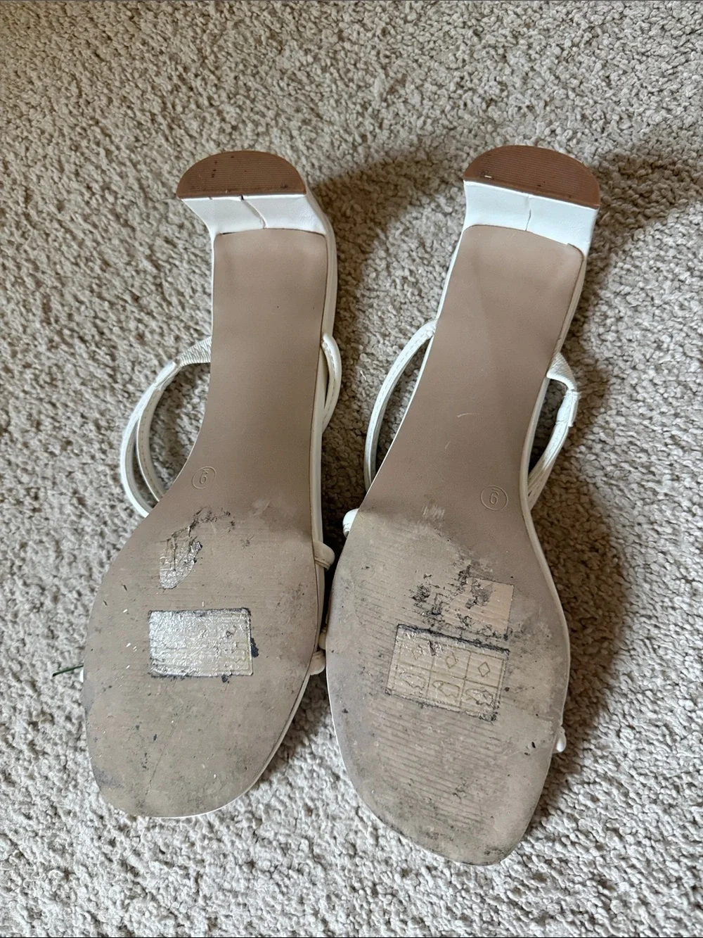 Minimalist White Strappy Block-Heel Sandals